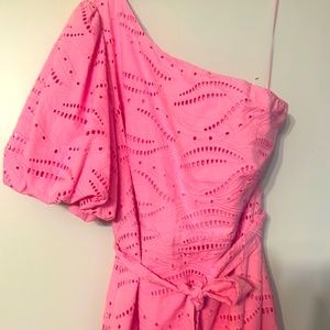 Off the Shoulder Eyelet Dress